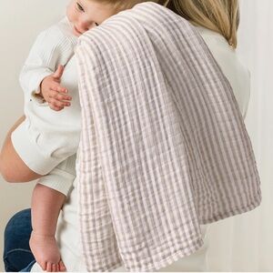 Itzy Ritzy Muslin Baby Swaddle Blanket Nursing Cover Brown Striped